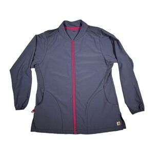 Carhartt Force Lightweight Full Zip Jacket Gray Pink Work Utility Women L